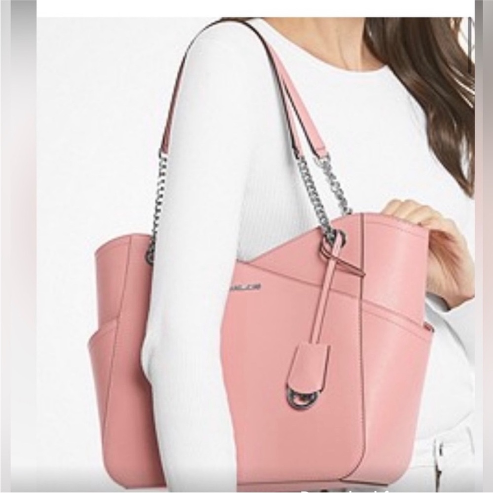 Michael Kors Saffiano Leather LX Tote Jet Set Series NWT Primrose Pink .